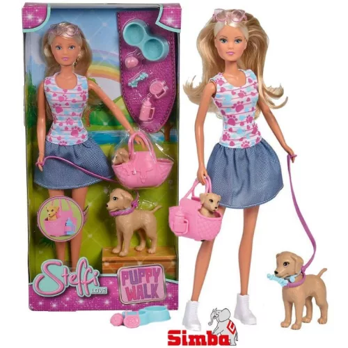 Steffi Love Puppy Walk - Kutya sétáltatás játékszett 29 cm-es