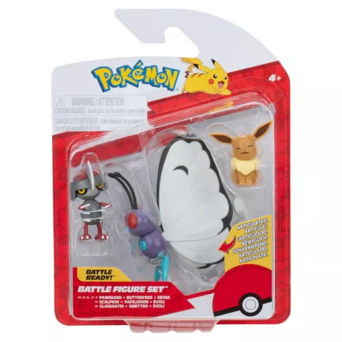 Pokémon 3 db-os játékfigura csomag - Eevee, Pawniard, Butterfree