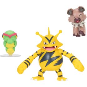   Pokémon 3 db-os játékfigura csomag - Caterpie, Rockruff, Electabuzz