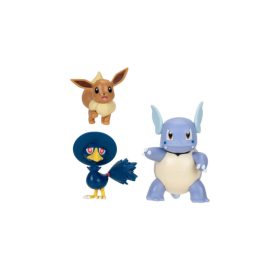   Pokémon 3 db-os játékfigura csomag - Eevee, Murkrow, Wartortle