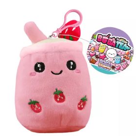 BobaTea gyümölcsös plüss 12 cm-es - eper