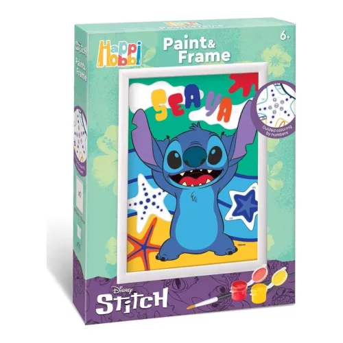 Disney: Stitch HappiHobbi számfestő készlet kerettel