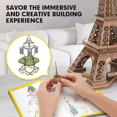 CubicFun: Eiffel torony 3D-s puzzle 80 db-os, National Geographic fotóalbummal 