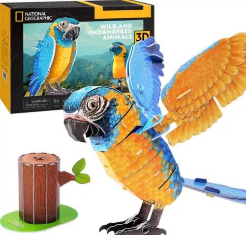 CubicFun 3D-s puzzle 94 db-os - National Geographic - Kéktorkú ara papagáj