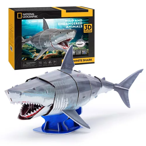 CubicFun 3D-s puzzle 78 db-os - National Geographic - Nagy fehér cápa