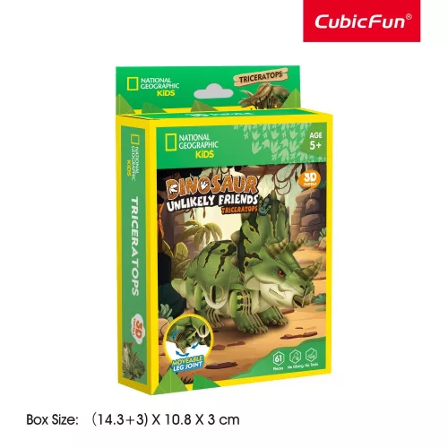 CubicFun 3D-s puzzle 61 db-os - NatGeo Kids – Mini Triceratops