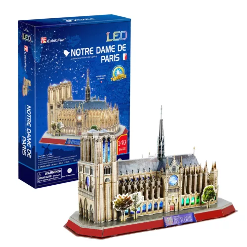 CubicFun: Notre-Dame 3D-s puzzle LED világítással 149 db-os