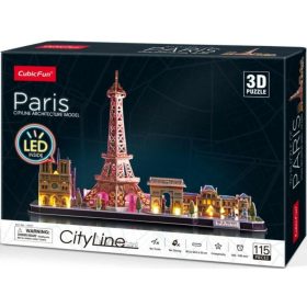 CubicFun: Párizs 3D-s puzzle LED világítással 115 db-os