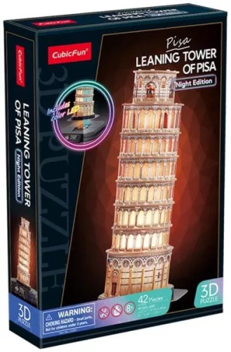 CubicFun: Pisai Ferde Torony 3D-s puzzle LED világítással 42 db-os