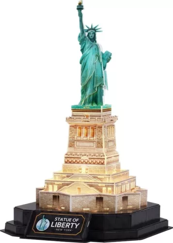 CubicFun: Szabadság-szobor 3D puzzle LED világítással 79 db-os – éjszakai kiadás