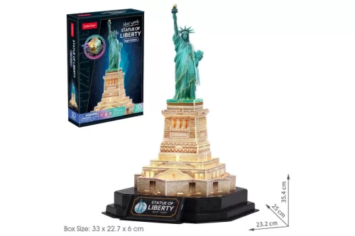 CubicFun: Szabadság-szobor 3D puzzle LED világítással 79 db-os – éjszakai kiadás