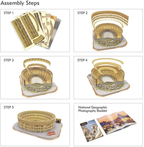 CubicFun: Colosseum 3D puzzle 131 db-os, National Geographic fotóalbummal