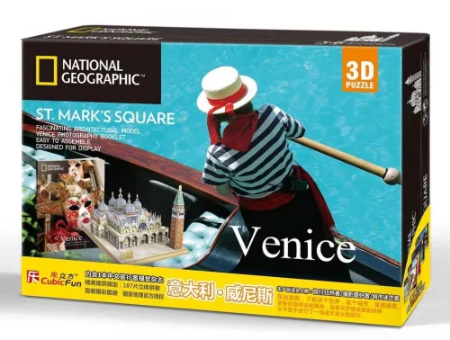 CubicFun: Szent Márk tér 3D puzzle 107 db-os, National Geographic fotóalbummal