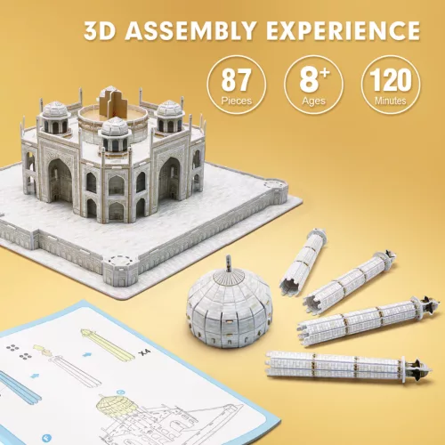 CubicFun: Taj Mahal 3D puzzle 87 db-os, National Geographic fotóalbummal