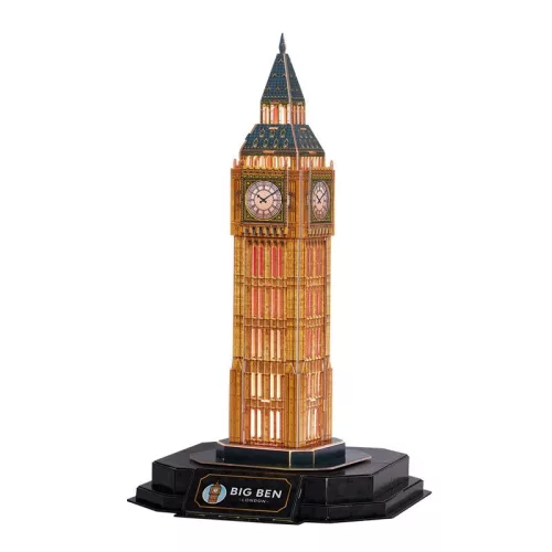 CubicFun: Big Ben 3D puzzle LED világítással 32 db-os – éjszakai kiadás