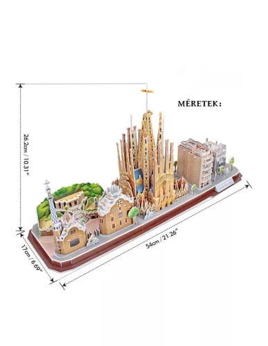 CubicFun: Barcelona - City Line 3D puzzle 186 db-os