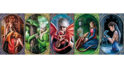 Anne Stokes Collection - Dragon Friendship 1000 db-os panoráma puzzle - Clementoni