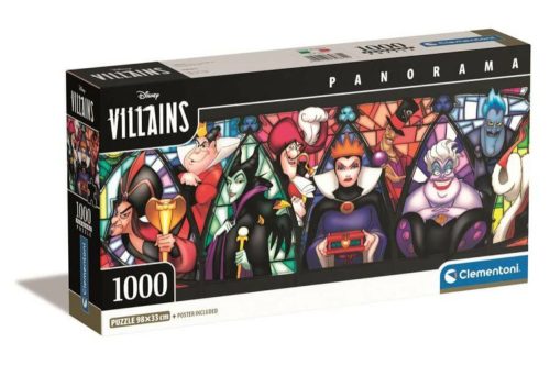 Clementoni: Disney - Villains panoráma puzzle 1000 db-os