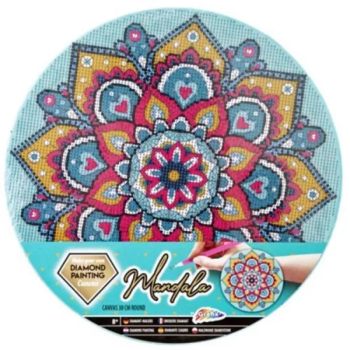Gyémánt kirakó - Mandala 30 cm-es - Kék