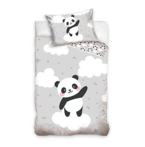 Panda mintás baba baba ágynemű szett, 100x135 és 40x60 cm-es