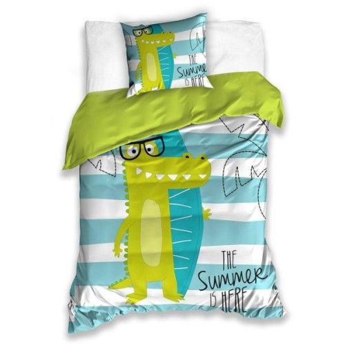 Krokodilos ágynemű szett, 140x200 cm-es