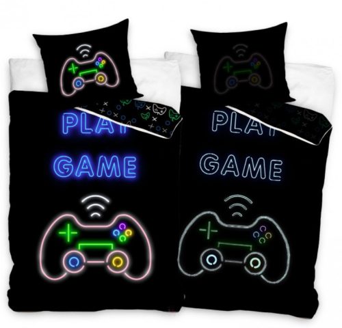Gamer - Sötétben foszforeszkáló ágynemű szett - 140x200 és 70x90 cm-es