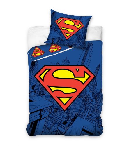 Superman- Sötétben foszforeszkáló ágynemű szett 140x200 és 70x90 cm-es