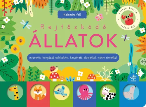 Rejtőzködő állatok – Interaktív böngésző ablakokkal, kinyitható oldalakkal, vidám rímekkel