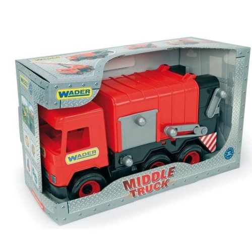 Wader: Middle Truck - Kukásautó 42 cm piros