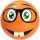 Ciki-Caki labda - Crazy ball - narancssárga szemüveggel