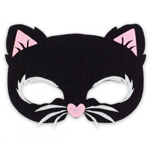 Fekete cica maszk, 18,5x14 cm-es