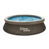 Summer Waves felfújós peremű rattan mintás medence szűrőberendezéssel - 366 x 76 cm-es