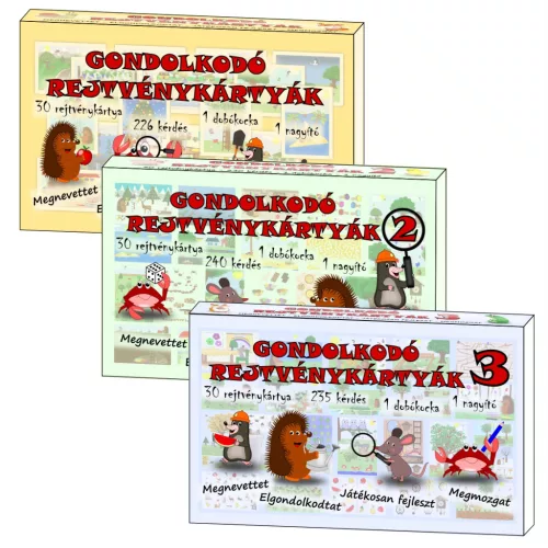 Gondolkodó - Rejtvénykártyák TRIPLA csomag