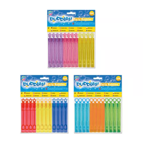 Mini parti buborékfújók 12 db-os, többféle