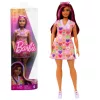 Barbie Fashionistas baba - Rózsaszín csíkos hajjal szívecske mintás ruhával