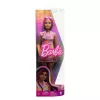 Barbie Fashionistas baba - Rózsaszín csíkos hajjal szívecske mintás ruhával