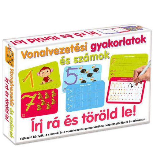 Vonalvezetési gyakorlatok és számok - Írj rá és töröld le!