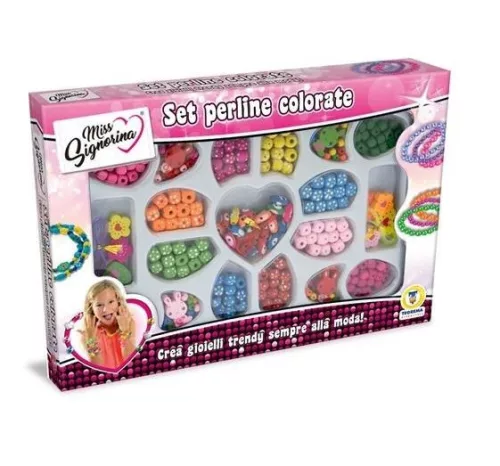 Színes fa gyöngyfűző készlet