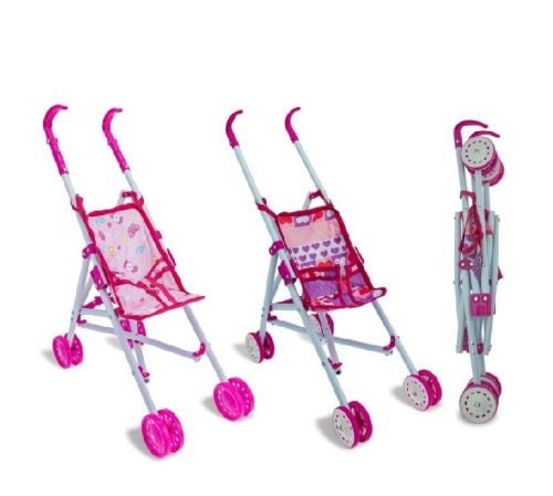 Játék babakocsi, 50 cm-es - többféle