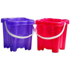 Bástyás homokozóvödör szögletes, többféle