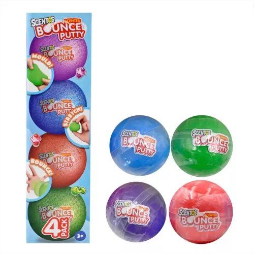 Scentos: Mini ugráló nyomkodható labda 4 db-os