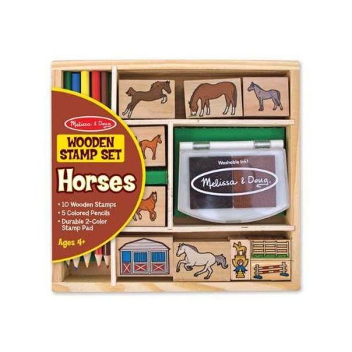Nyomdakészlet ceruzákkal, lovak - Melissa & Doug