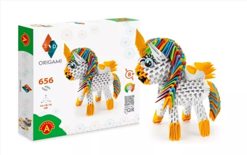 Origami 3D papírhajtogatós építőjáték - Unikornis