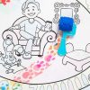 Melissa & Doug Kreatív játék - Rajzolás vízzel - Azúrkék nyomok és te kihajtható tábla