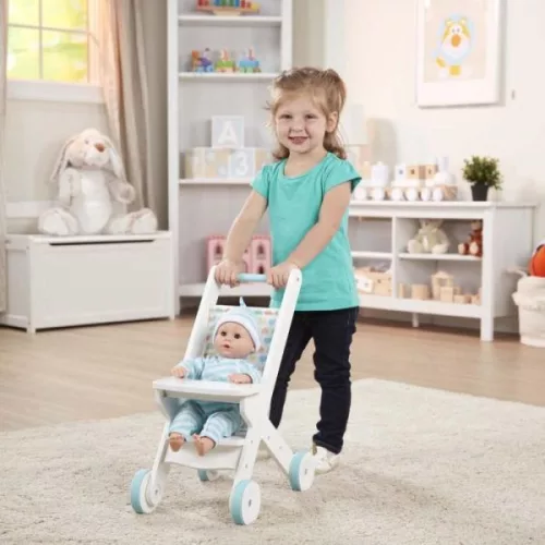 Melissa & Doug Babaházak - Játék fa babakocsi
