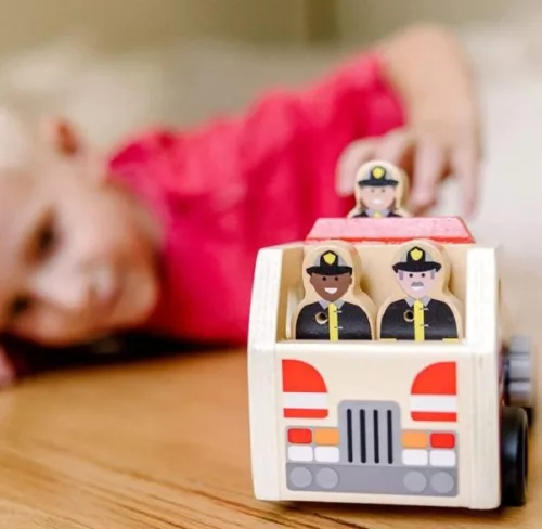 Melissa & Doug Fa jármű - Létrás tűzoltóautó