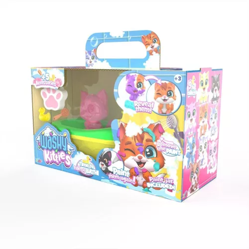Washy Friends: Color Reveal Pancsoló cicusok káddal és 5 kiegészítővel - Szörmi