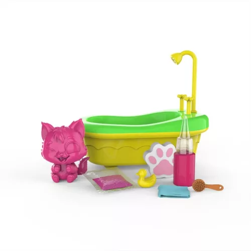 Washy Friends: Color Reveal Pancsoló cicusok káddal és 5 kiegészítővel - Szörmi