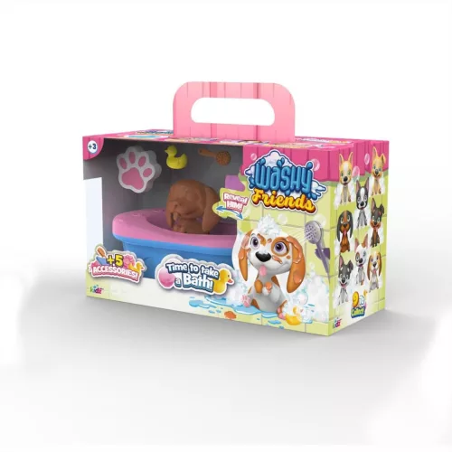 Washy Friends: Color Reveal Pancsoló Kutyusok káddal és 5 kiegészítővel - Beagle