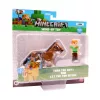 Minecraft 3D játékfigura felhúzható állattal 2. sorozat - Alex a lóval